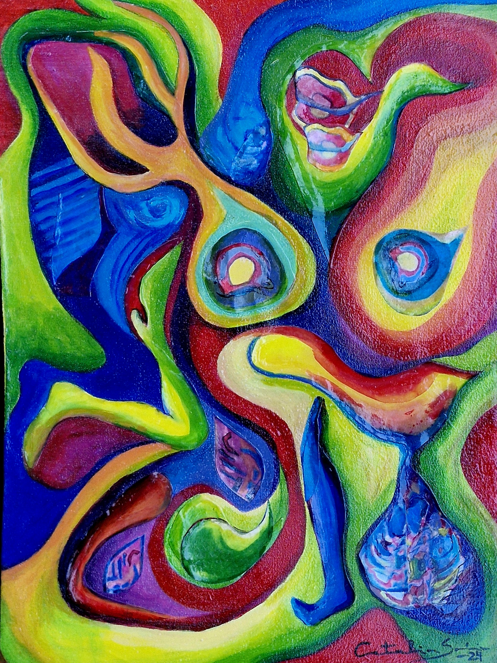 Obra S/T, pieza en técnica mixta de 30 por 40 centímetros, 2024, por Catalina Solari Dorda