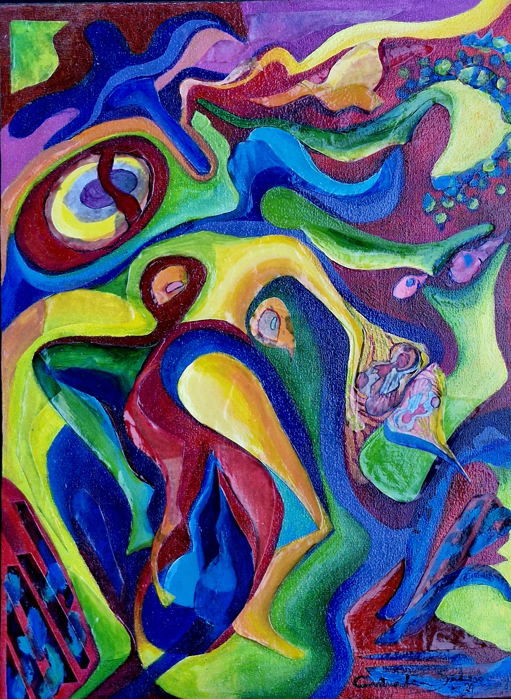 Obra S/T, técnica mixta de 30 por 40 centímetros, año 2024, por Catalina Solari Dorda