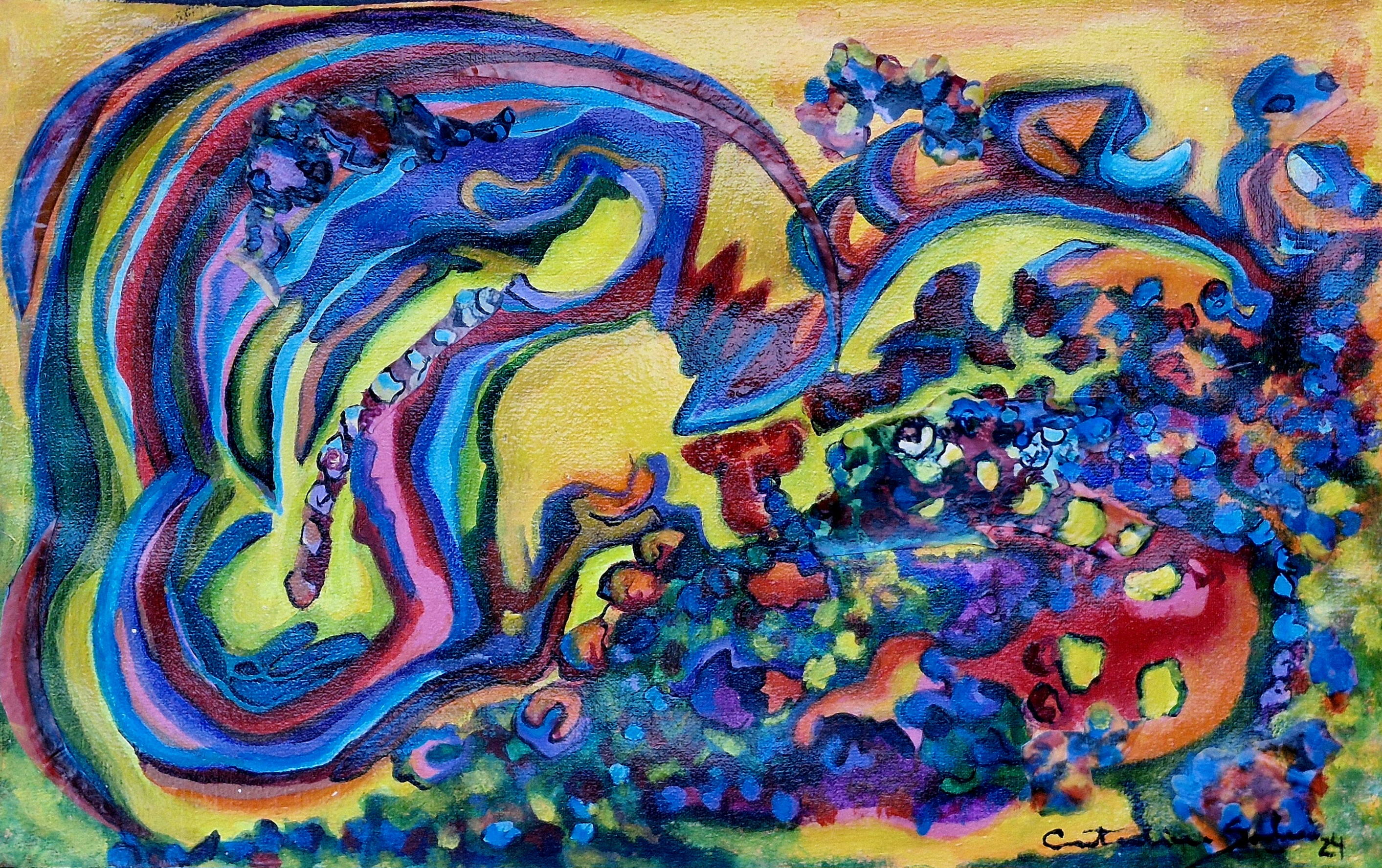 Obra S/T, técnica mixta de 40 por 25 centímetros, 2024, por Catalina Solari Dorda