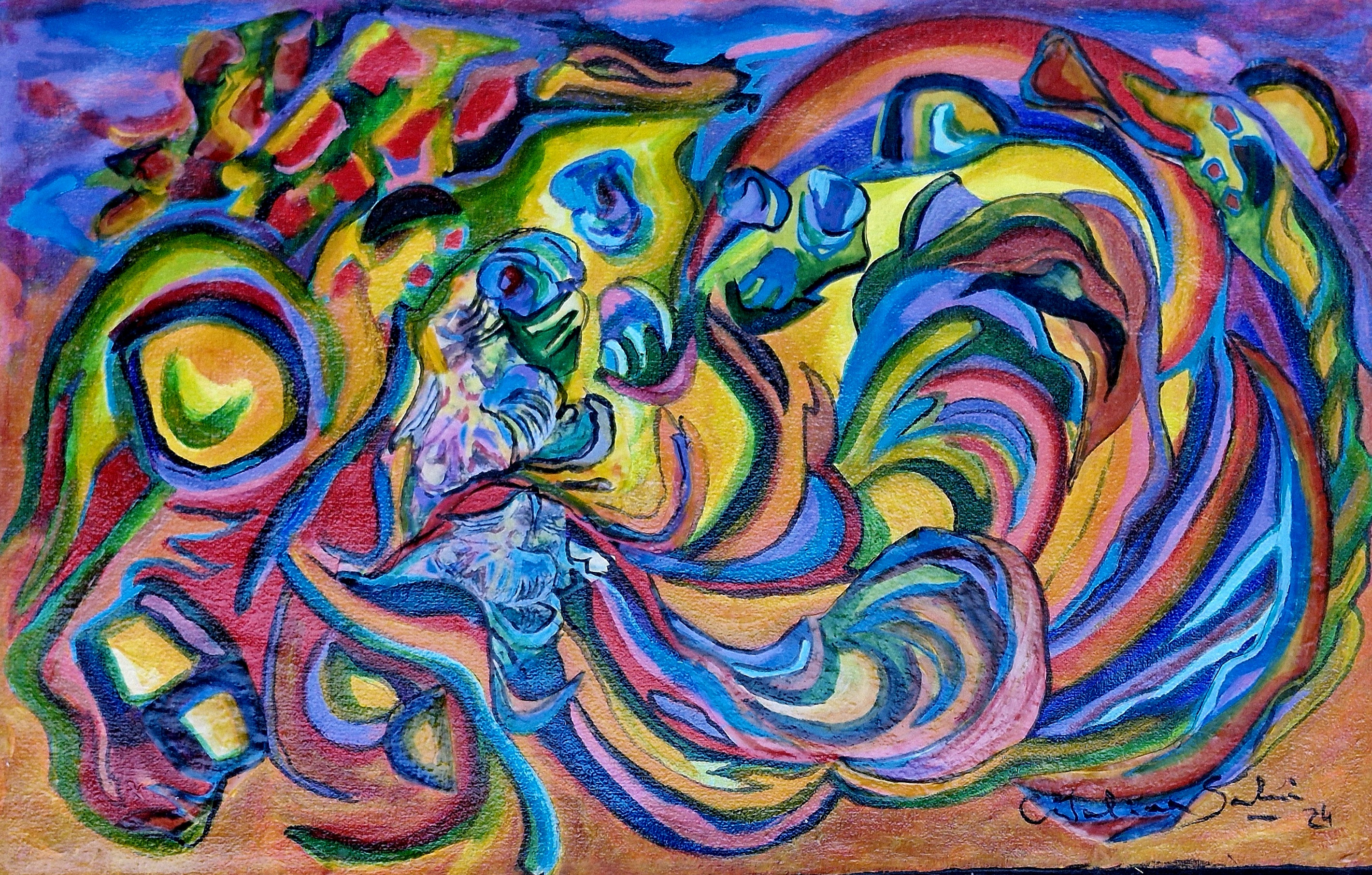 Obra S/T, expresión en técnica mixta de 40 por 25 centímetros, 2024, por Catalina Solari Dorda